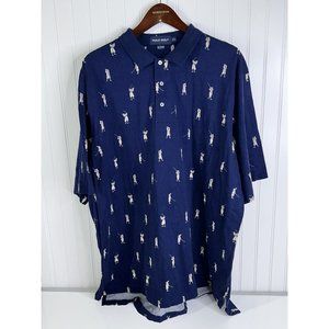 VTG Polo Ralph Lauren Golf Shirt Men’s 2XL All Over Print Golfers USA